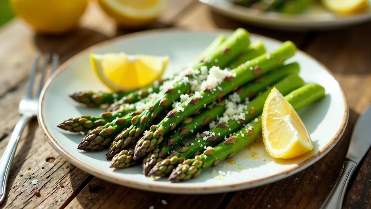 Gegrillter Spargel mit Parmesan