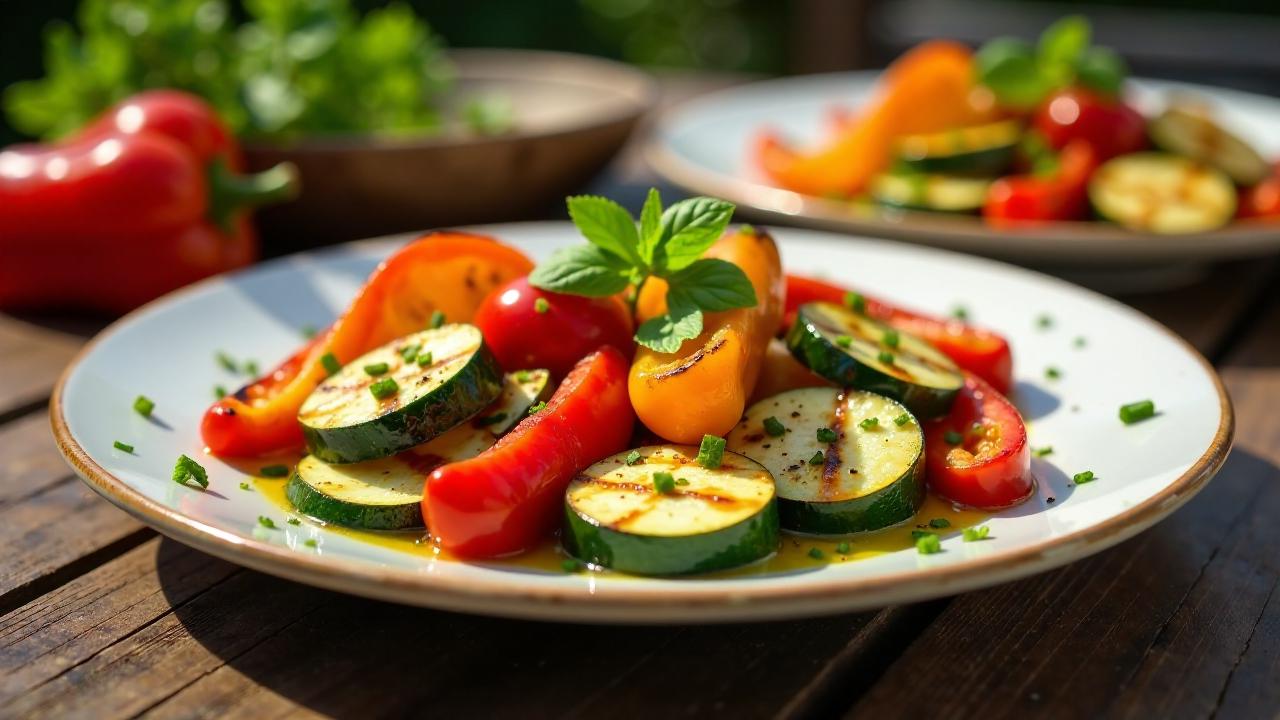 Gegrilltes Gemüse mit Olivenöl und Zitronensaft