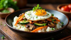 Gemischter Pilz Bibimbap