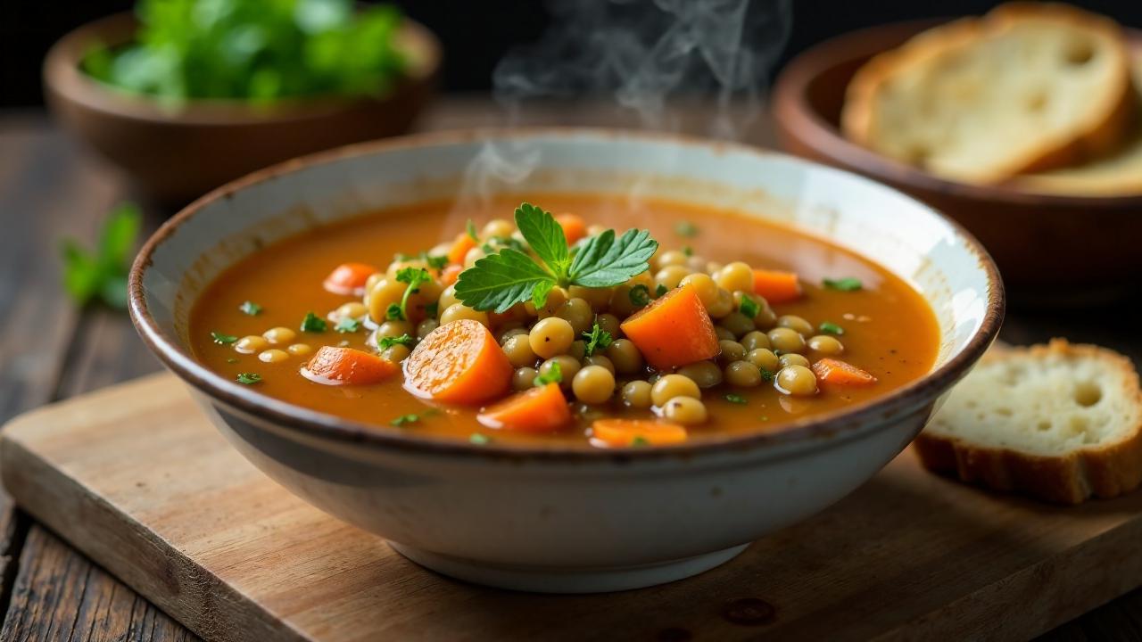 Gemüsesuppe mit Linsen