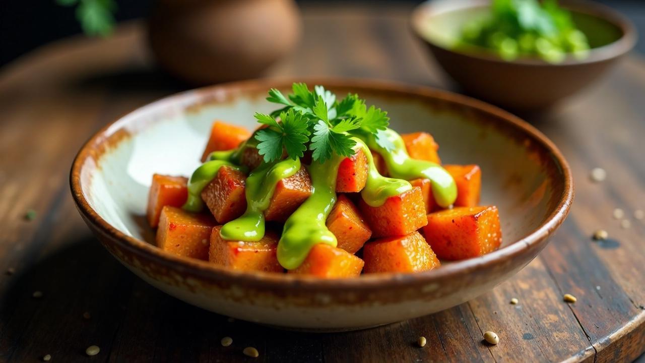 Geröstete Kumara-Schüssel mit Kawakawa-Soße