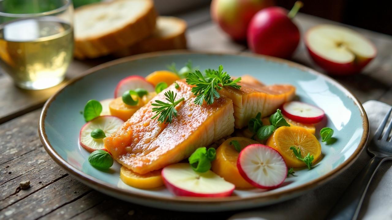 Geräucherte Makrele mit Apfel-Radieschen-Salat