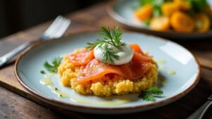 Geräucherter Lachs auf Kartoffelrösti