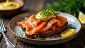 Geräucherter Lachs auf Roggenbrot