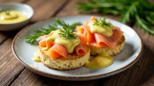 Geräuchterter Lachs auf Scones