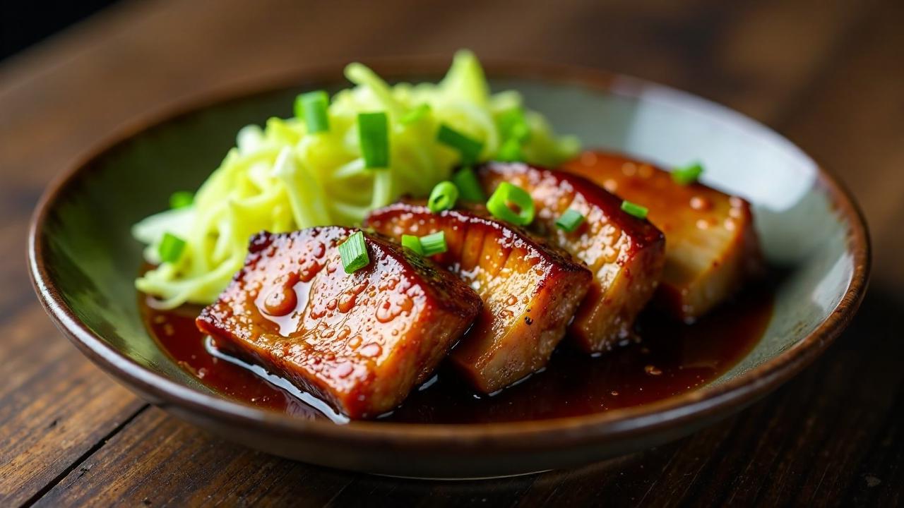 Geschmorter Schweinebauch mit Chinakohl