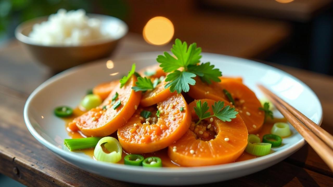 Geschnetzeltes Hähnchen in Papaya-Marinade