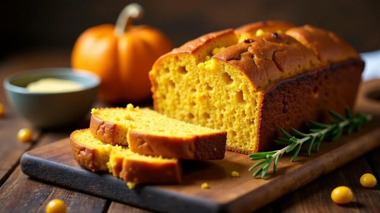 Getoastetes Mais-Kürbis-Brot