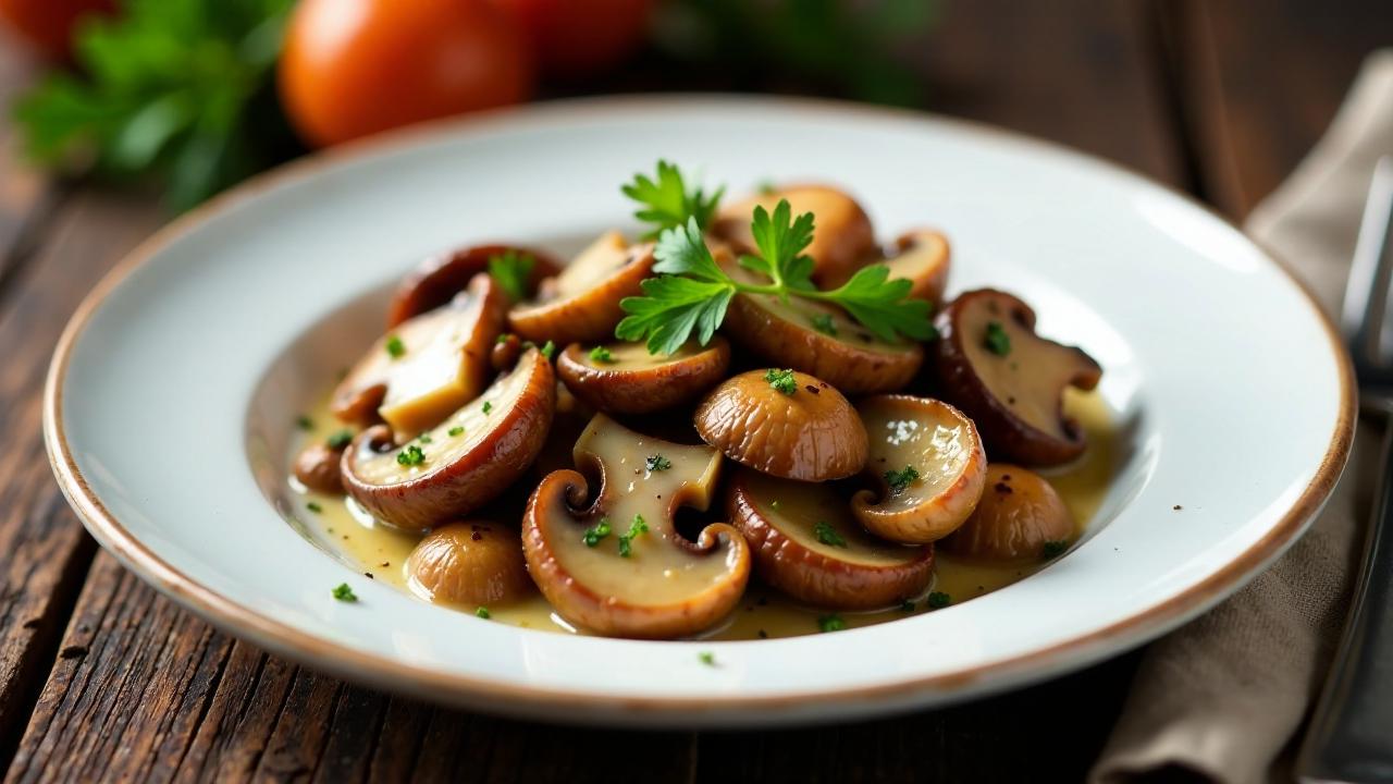 Getrocknete Pilze in Butter gebraten