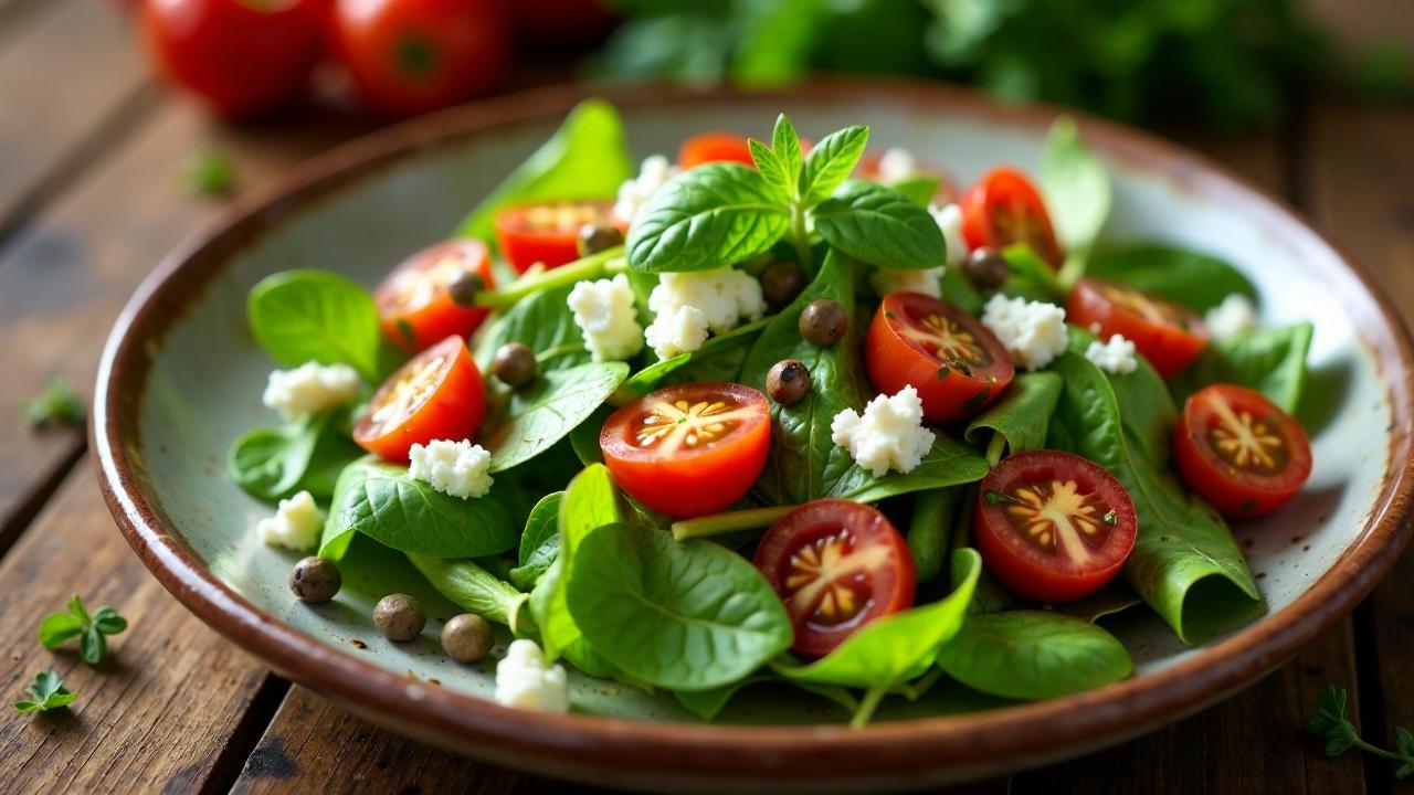 Ghinda di capra - Kapern und Ziegenkäse-Salat