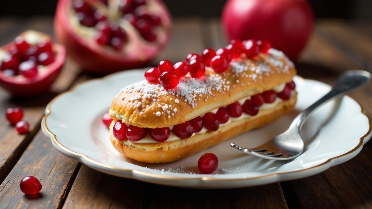 Granatapfel-Eclairs mit Granatapfelkernen