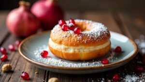 Granatapfel-Nuss-Donut