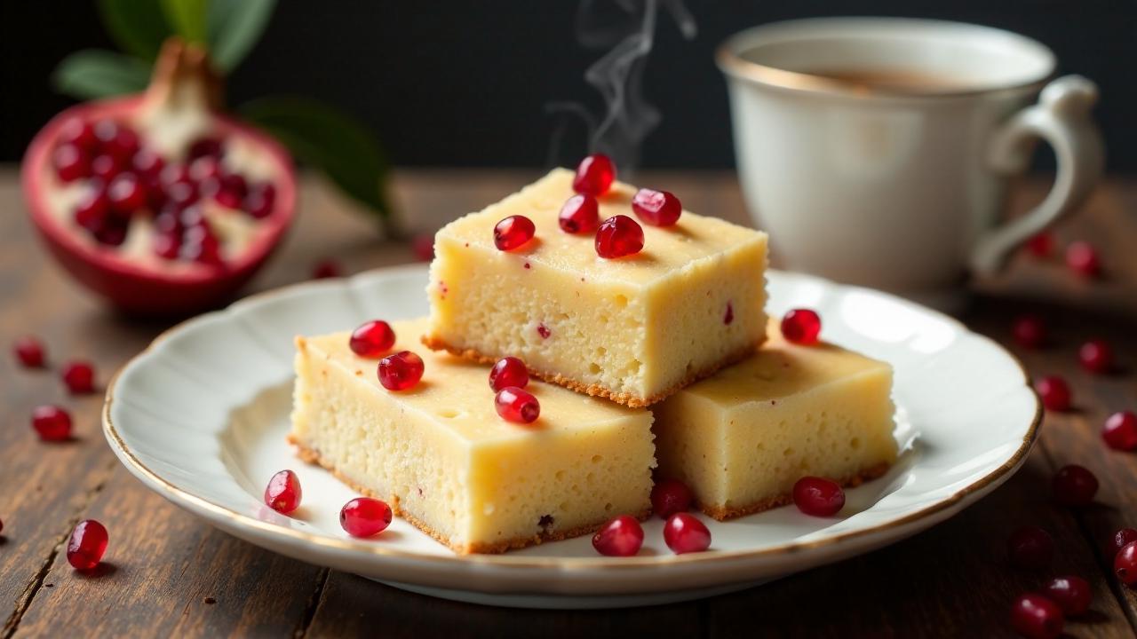 Granatapfel-Weiße Schokolade Blondies