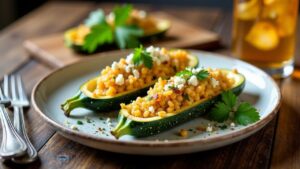 Greek Stuffed Zucchini