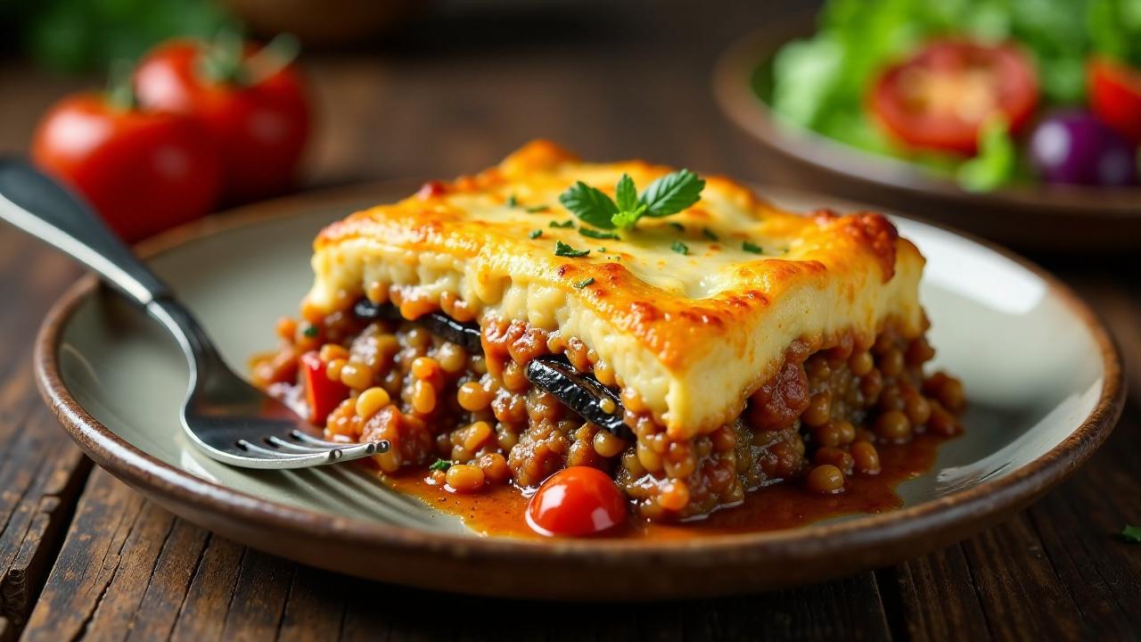 Griechische Moussaka mit Halloumi