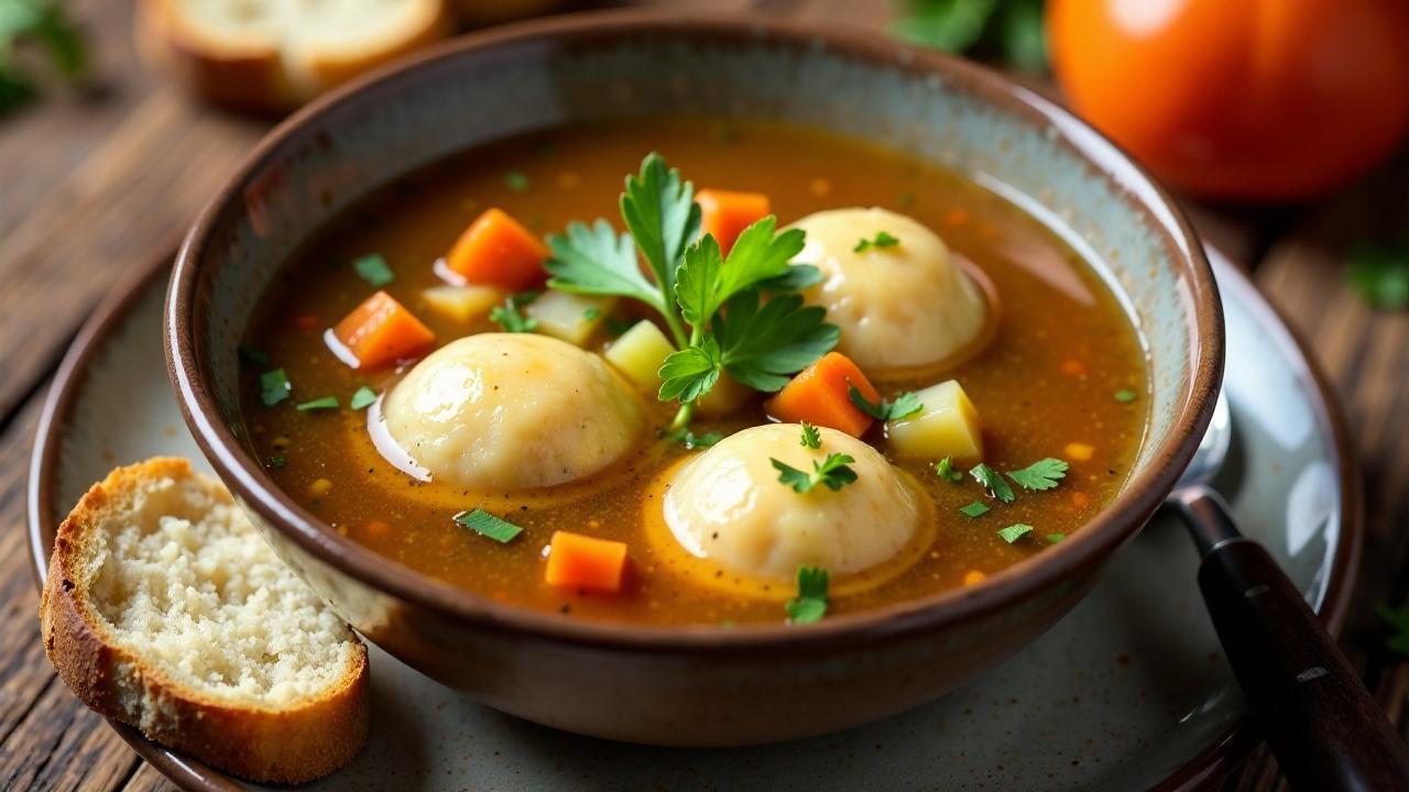 Grießnockerlsuppe mit Rinderbouillon