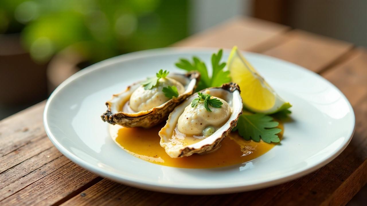 Grilled Oysters with Coconut Sauce