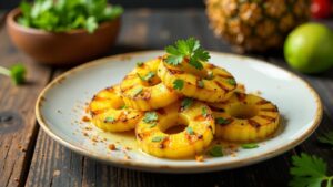 Grilled Pineapple Chaat – Gegrillte Ananasstücke mit Chaat Masala