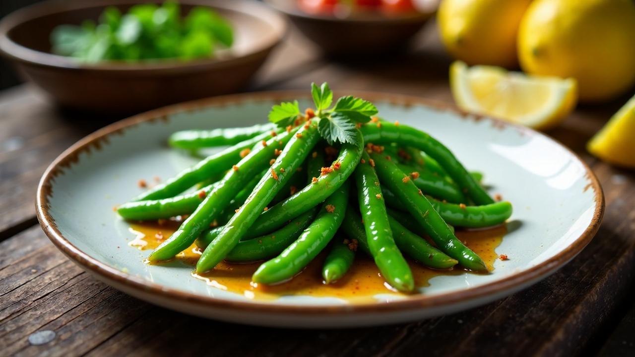 Grüne Bohnen mit Harissa und Knoblauch