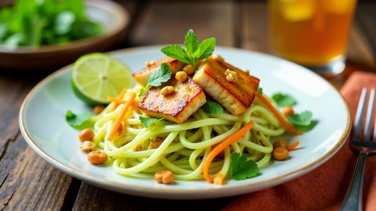 Grüner Papaya-Salat mit geräuchertem Fisch