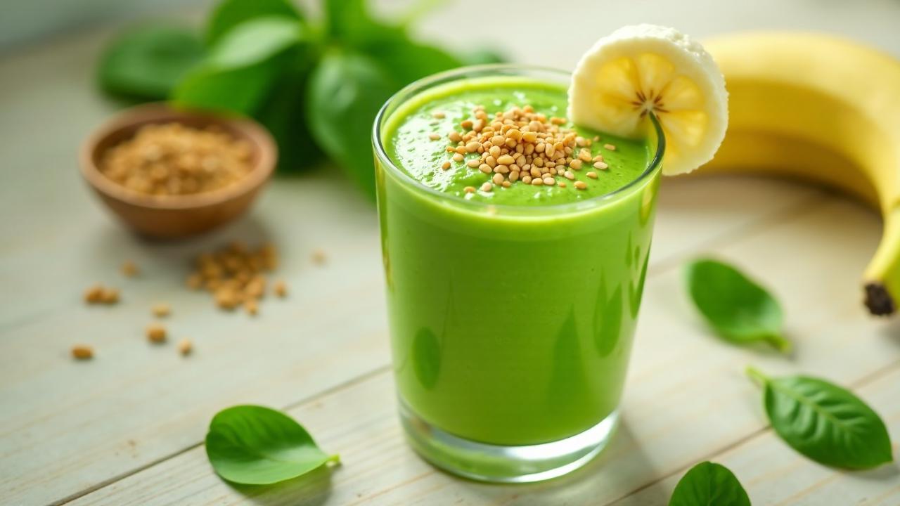 Grüner Smoothie mit Spinat und Banane