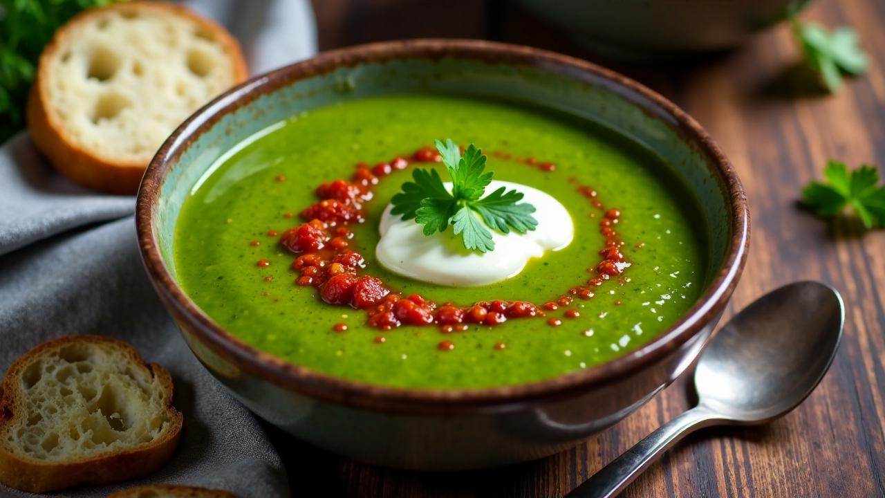 Grünkohl-Harissa-Suppe