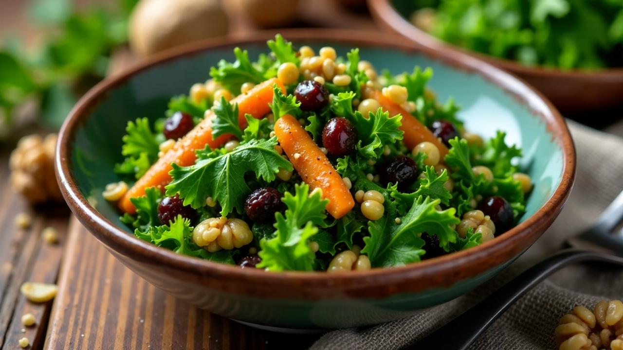 Grünkohl und Rosinen-Salat