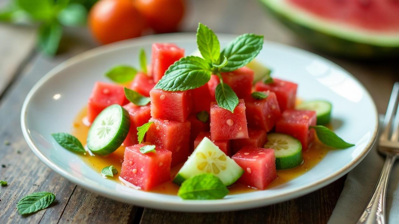 Gurken-Wassermelonen-Salat