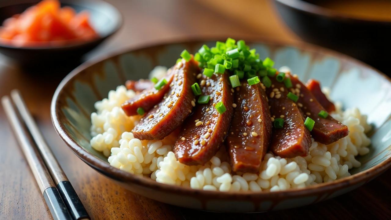 Gyudon: Reis mit Rindfleisch