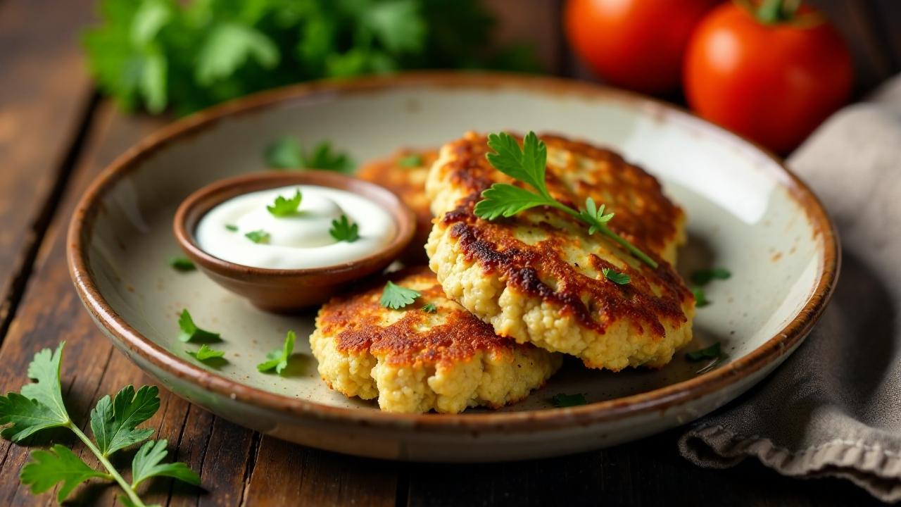 Haferflockenbratlinge mit Zwiebelgemüse