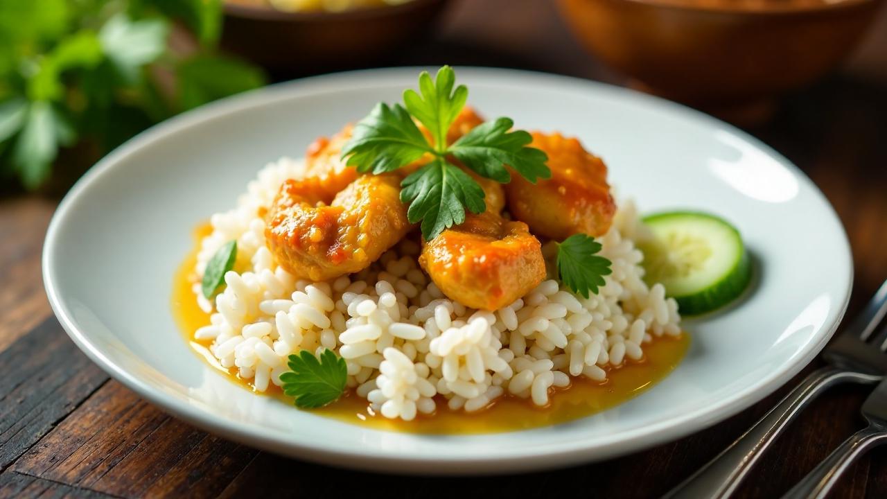 Hainanese Chicken Reis mit Kokos-Knoblauchöl