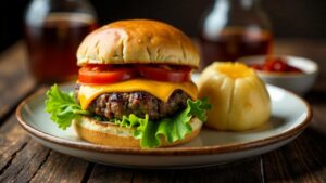 Hamburger mit Bayerischem Kartoffelknödel