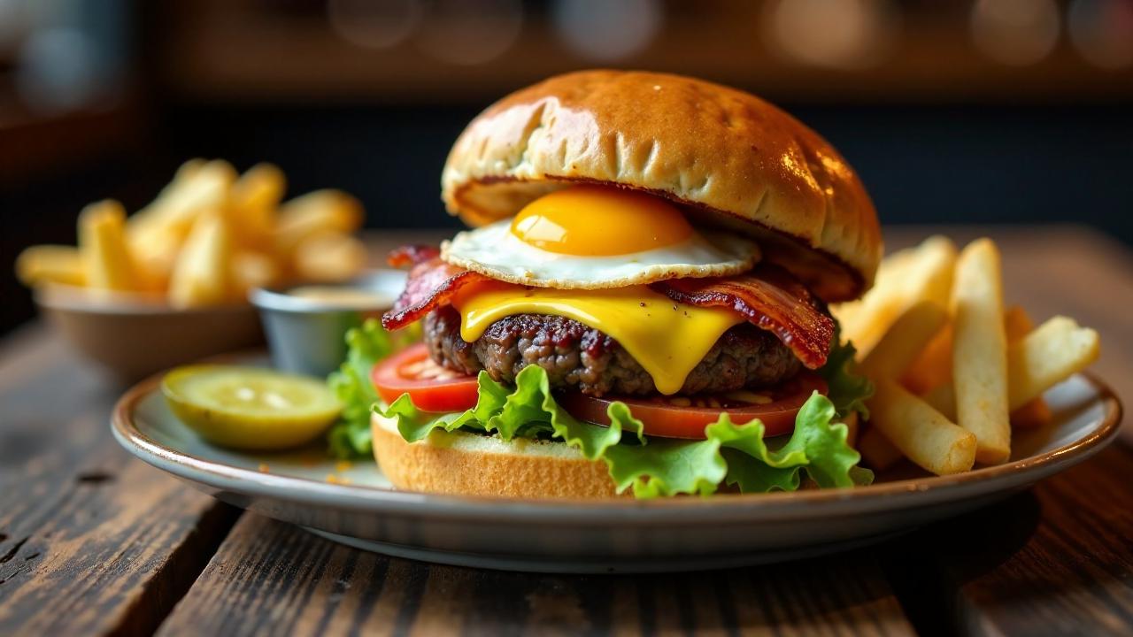 Hamburger mit Berliner Bauernfrühstück-Belag