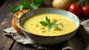 Harzer Kartoffelsuppe mit Wildkräutern