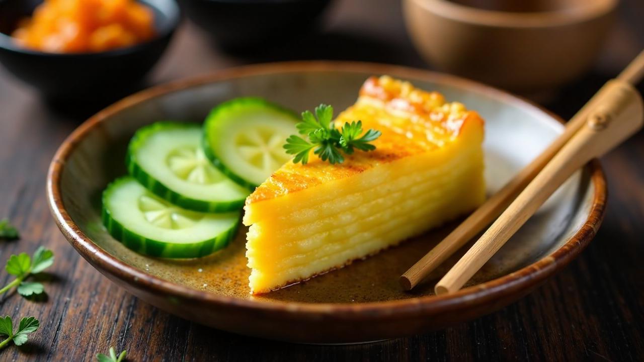 Hausgemachtes Tamagoyaki (japanisches Omelette)