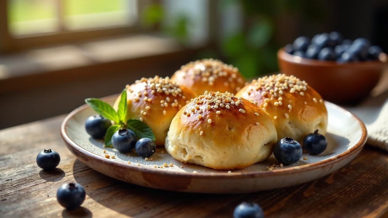 Heidelbeer-Körner-Brötchen: Fruchtig