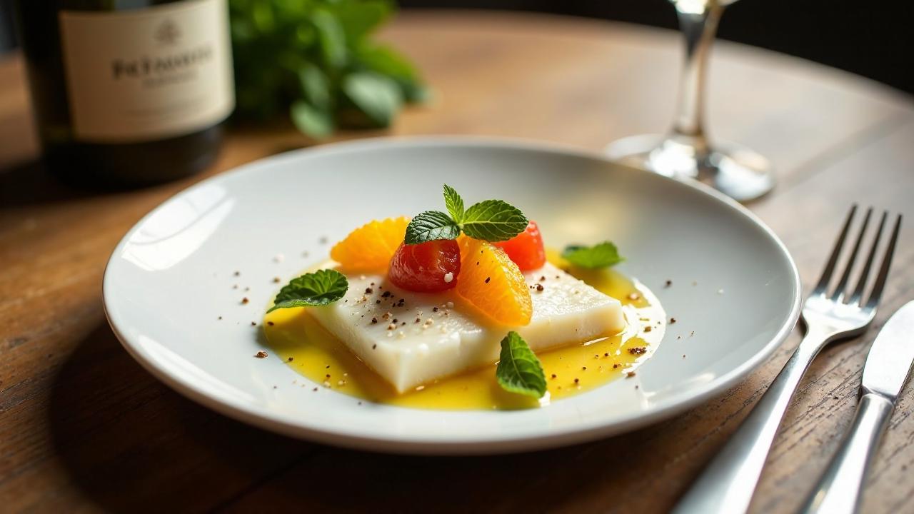 Heilbuttcarpaccio mit Zitrusfrüchten