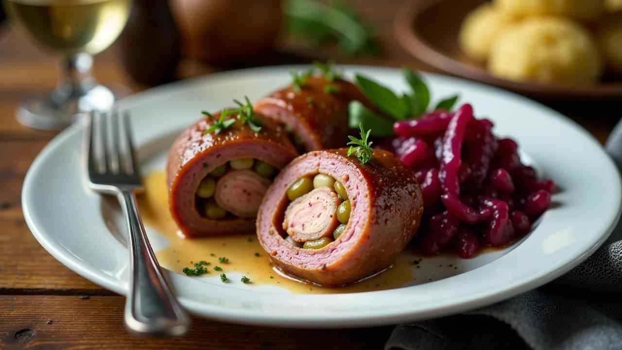 Herzhaft gefüllte Weihnachts-Rinderrouladen