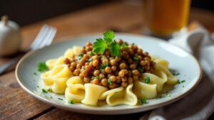 Hessische Linsen mit Spätzle