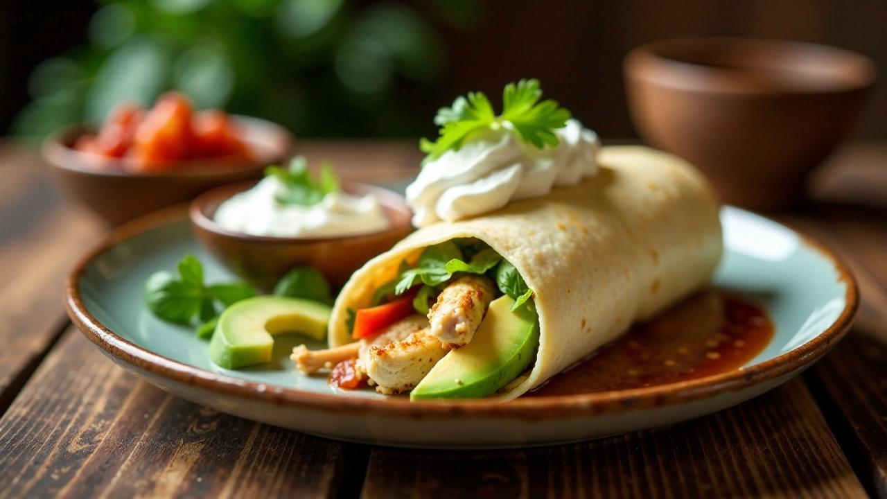 Hähnchen-Avocado-Burrito