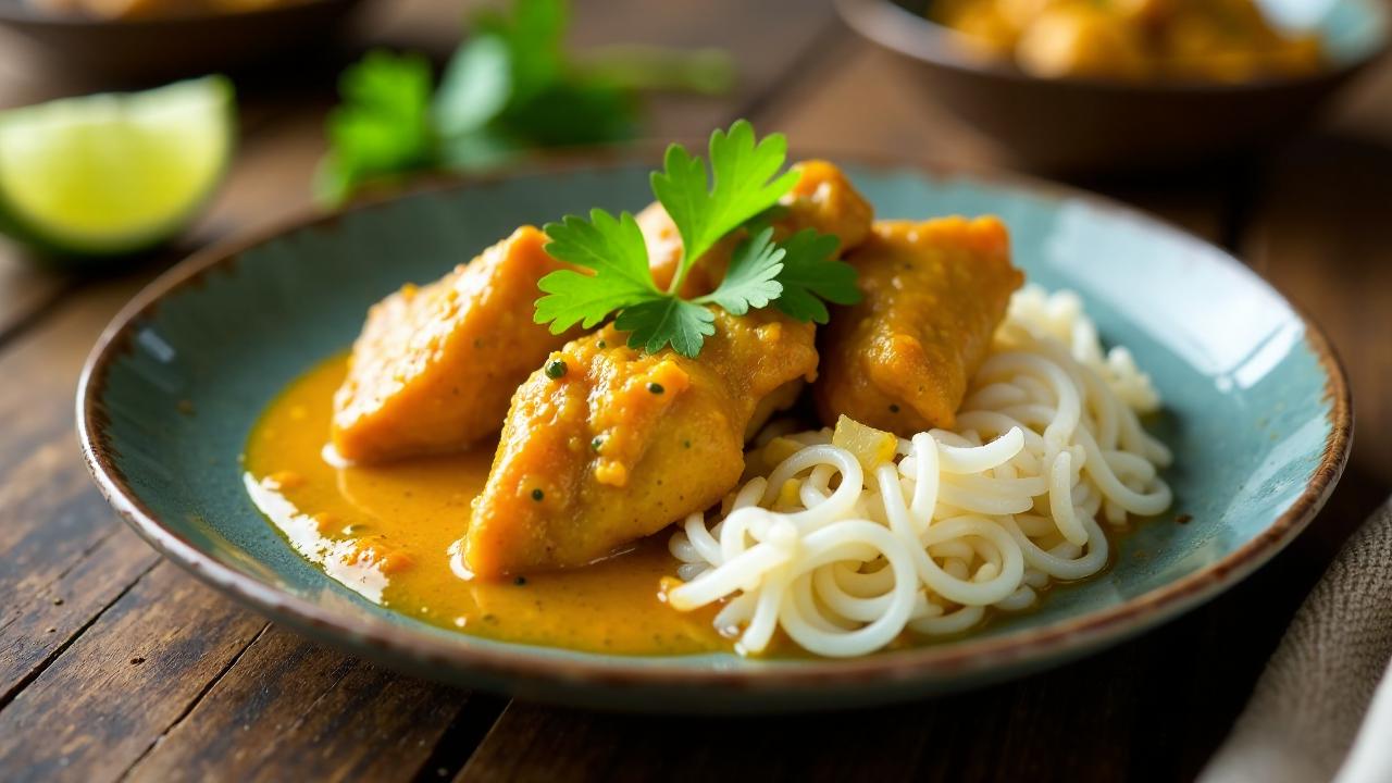 Hähnchen-Curry mit Sago-Nudeln