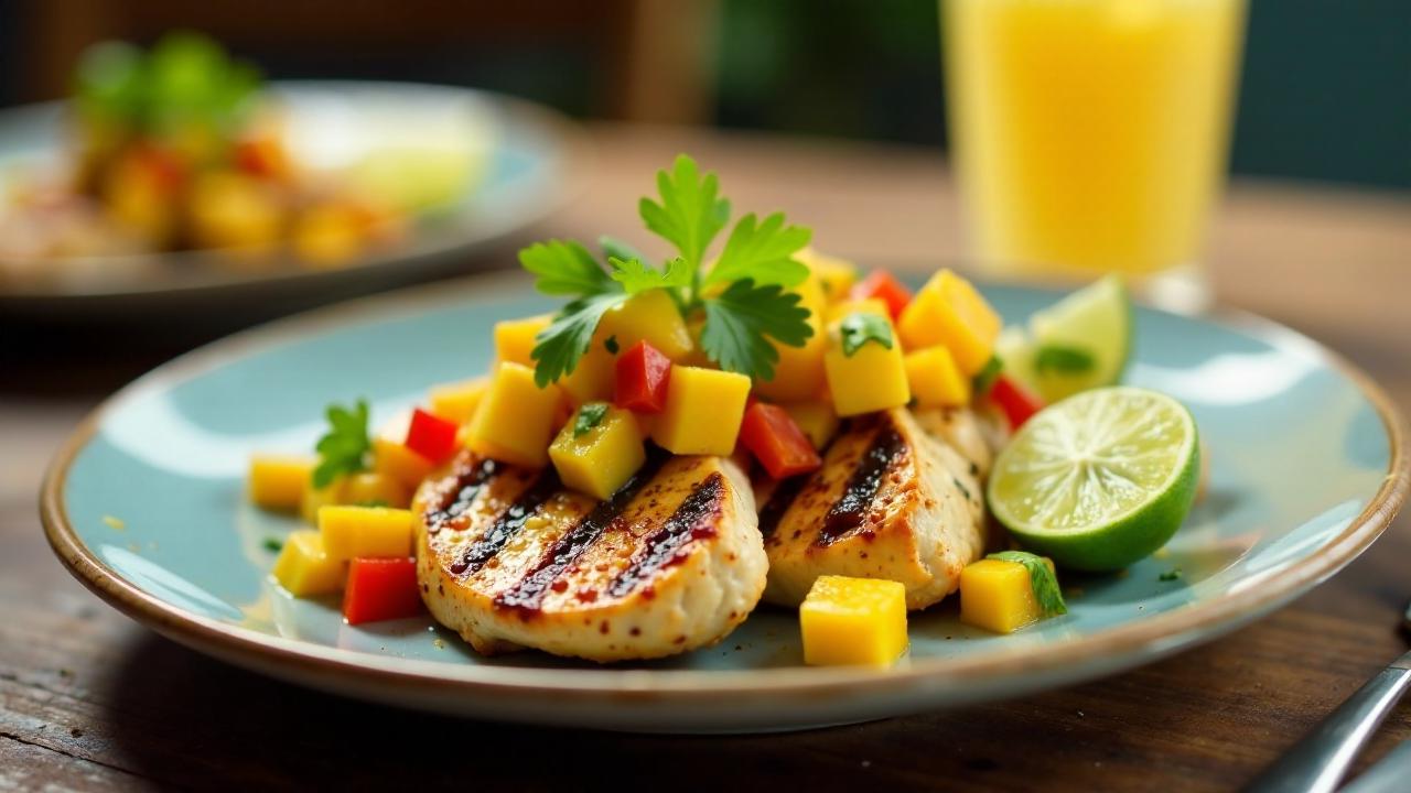 Hähnchen-Lauf mit Mango-Salsa