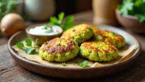 Hühnerfrikadellen im Moringa-Teig