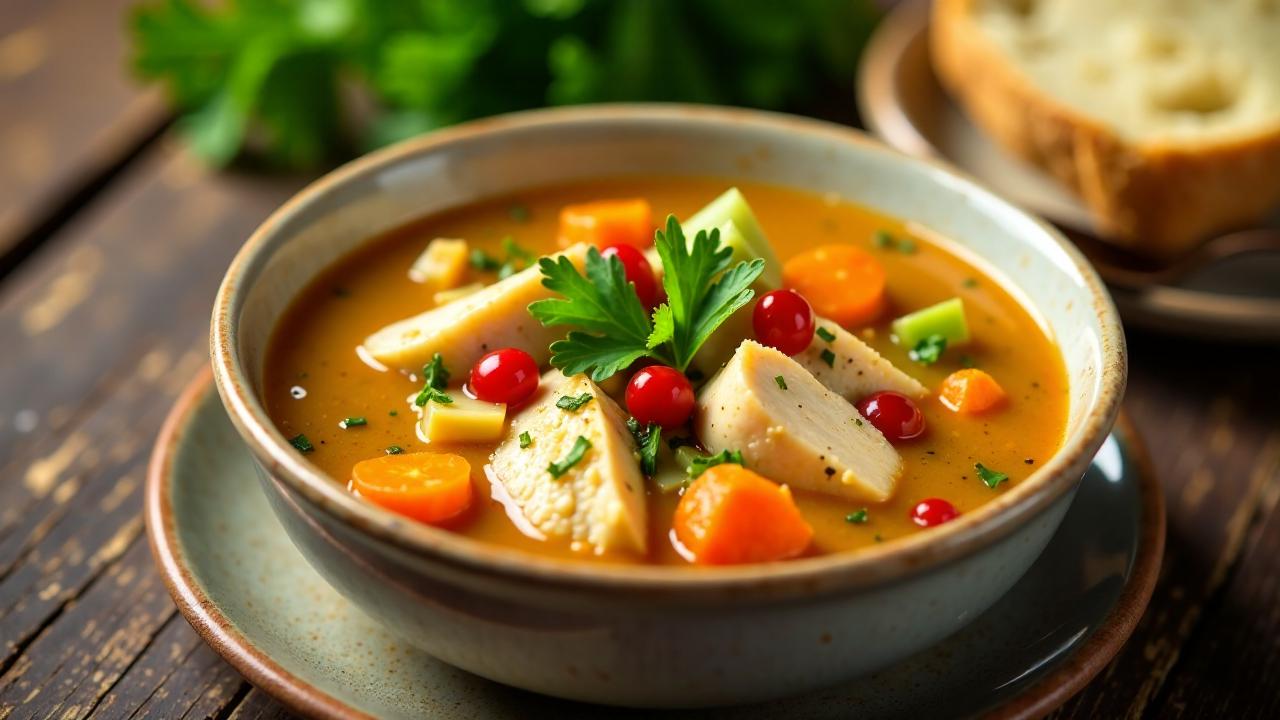 Hühnersuppe mit Goji-Beeren