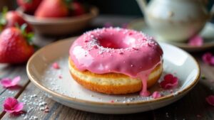 Hibiskus-Glasur-Donut