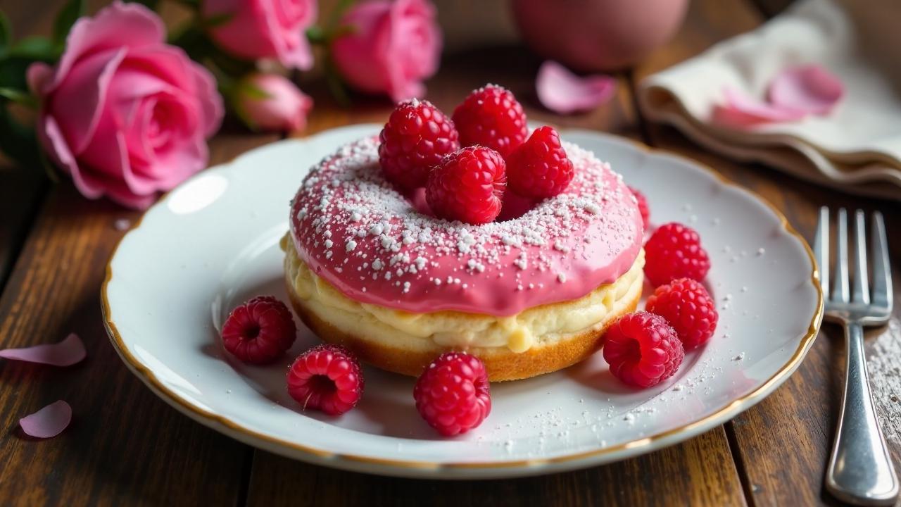 Himbeer-Rose-Donut