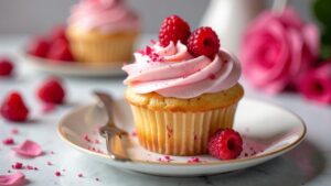 Himbeer-Rosen-Cupcakes