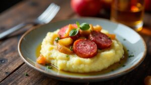 Himmel und Erde – Kartoffelpüree mit Blutwurst und Apfelstücken