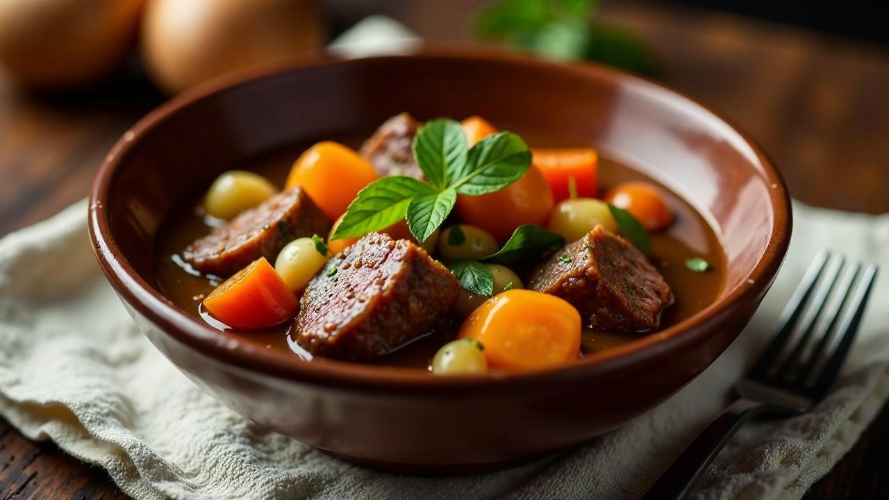 Hirschragout mit Preiselbeeren