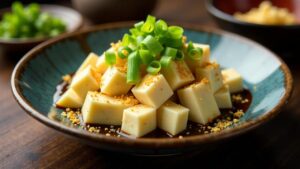 Hiyayakko: Kalter Tofu mit Beilagen